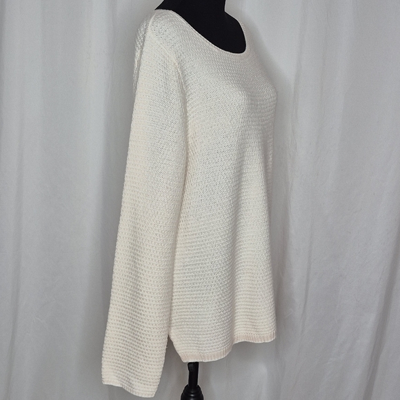 J. Crew Factory Chevron-Stitch Boatneck Sweater in Pink Ivory - Size XL - Picture 3 of 12
